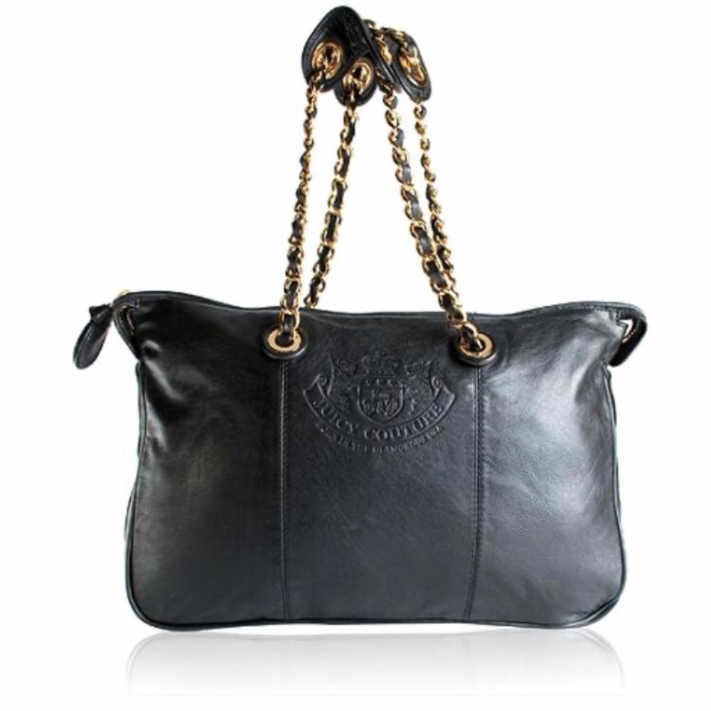 Juicy couture gray leather bag Lena tote
